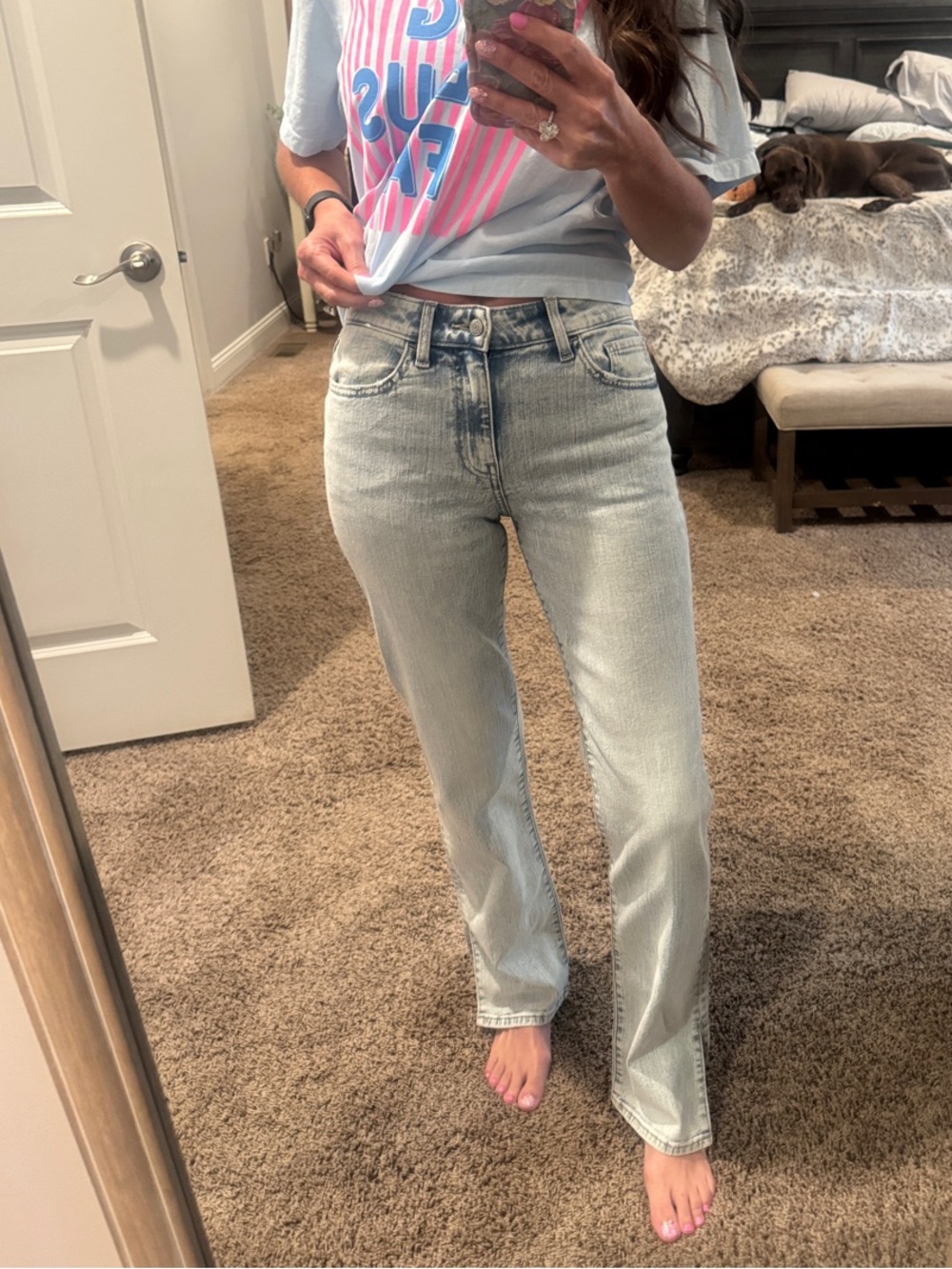 Light Blue split hem Leg Women’s Jeans — Casual Everyday Fit NWT